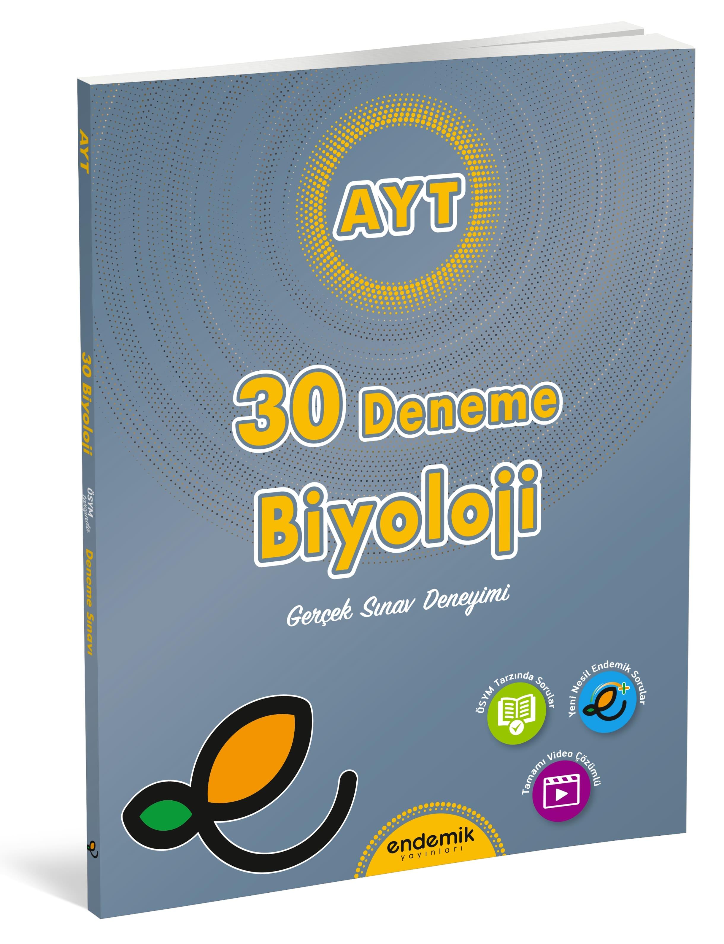 Endemik Yayınları AYT BİYOLOJİ 30'lu DENEME SINAVI
